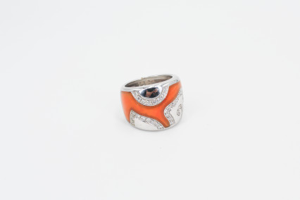 Anillo de oro blanco de 18k con diamantes. de segunda mano. Joyería de ocasión | ROYALHYSTERIA