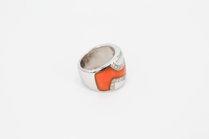 Anillo de oro blanco de 18k con diamantes. de segunda mano. Joyería de ocasión | ROYALHYSTERIA