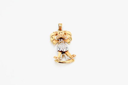 Colgante de oro combinado de 18k con diamantes. de segunda mano. Joyería de ocasión | ROYALHYSTERIA