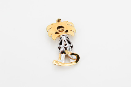 Colgante de oro combinado de 18k con diamantes. de segunda mano. Joyería de ocasión | ROYALHYSTERIA
