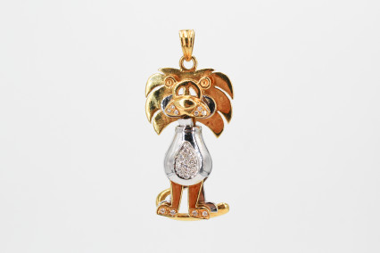 Colgante de oro combinado de 18k con diamantes. de segunda mano. Joyería de ocasión | ROYALHYSTERIA