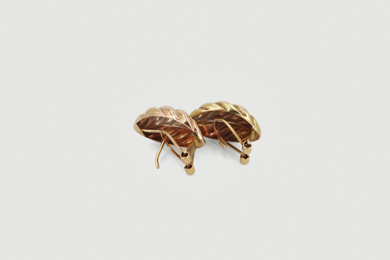 Pendiente de oro combinado de 18k. de segunda mano. Joyería de ocasión | ROYALHYSTERIA