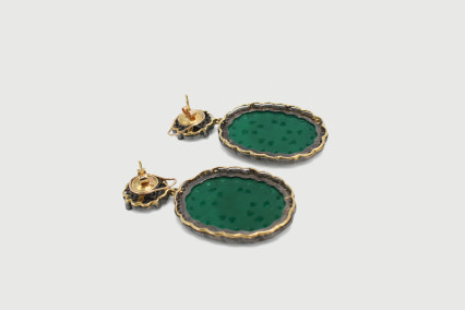 Pendiente de oro blanco de 18k. de segunda mano. Joyería de ocasión | ROYALHYSTERIA