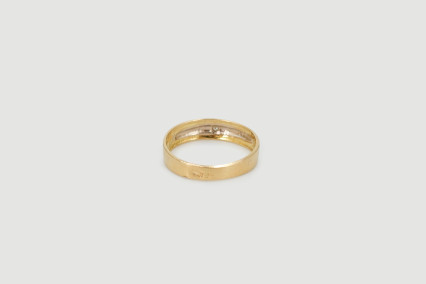 Anillo de oro combinado de 18k. de segunda mano. Joyería de ocasión | ROYALHYSTERIA