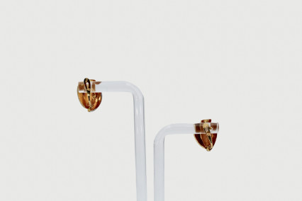 Pendiente de oro combinado de 18k. de segunda mano. Joyería de ocasión | ROYALHYSTERIA
