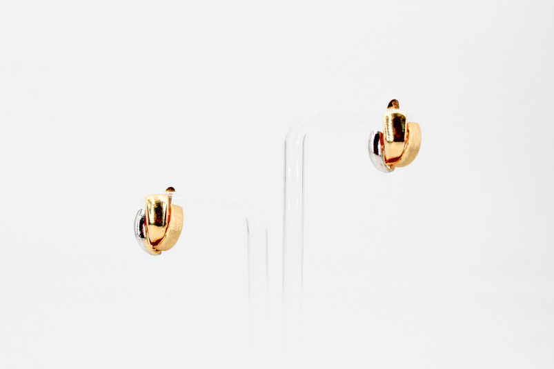 Pendiente de oro combinado de 18k. de segunda mano. Joyería de ocasión | ROYALHYSTERIA