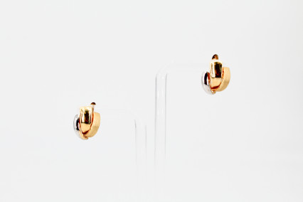 Pendiente de oro combinado de 18k. de segunda mano. Joyería de ocasión | ROYALHYSTERIA