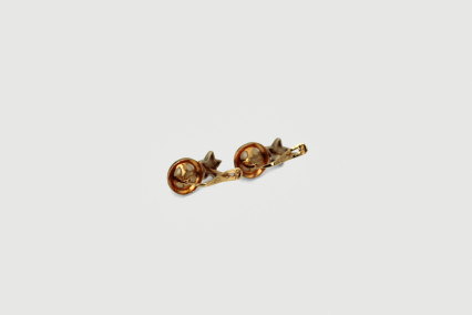 Pendiente de oro combinado de 18k. de segunda mano. Joyería de ocasión | ROYALHYSTERIA