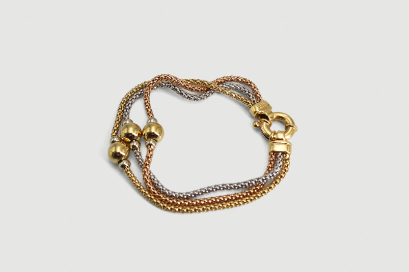 Pulsera de oro combinado de 18k. de segunda mano. Joyería de ocasión | ROYALHYSTERIA