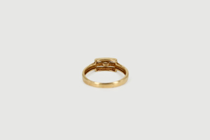 Solitario de oro combinado de 18k. de segunda mano. Joyería de ocasión | ROYALHYSTERIA