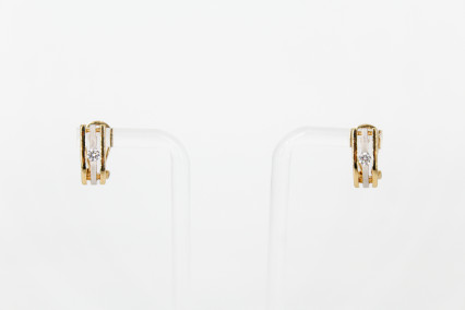Pendiente de oro combinado de 18k. de segunda mano. Joyería de ocasión | ROYALHYSTERIA
