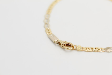 Pulsera de oro combinado de 18k. de segunda mano. Joyería de ocasión | ROYALHYSTERIA