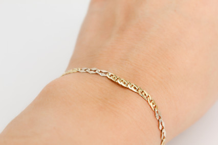 Pulsera de oro combinado de 18k. de segunda mano. Joyería de ocasión | ROYALHYSTERIA