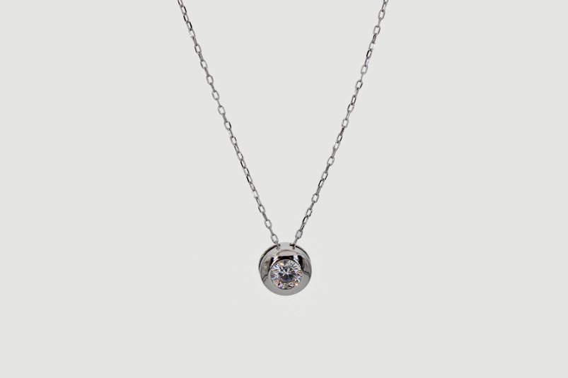 Collar de oro blanco de 18k. de segunda mano. Joyería de ocasión | ROYALHYSTERIA