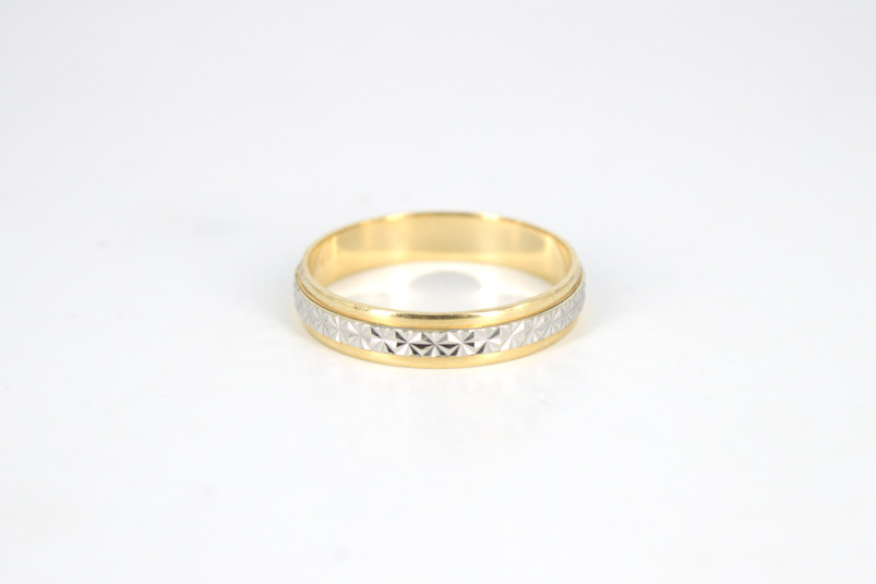 Alianza de oro combinado de 18k. de segunda mano. Joyería de ocasión | ROYALHYSTERIA