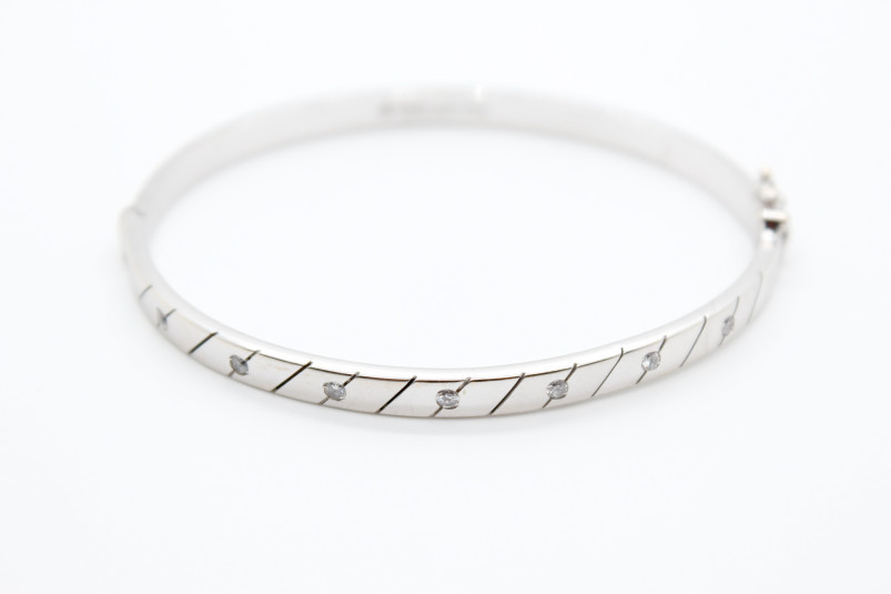 Caña de oro blanco de 18k. de segunda mano. Joyería de ocasión | ROYALHYSTERIA