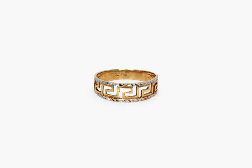 Anillo de oro combinado de 18k. de segunda mano. Joyería de ocasión | ROYALHYSTERIA