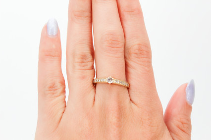 Solitario de oro de 14k. de segunda mano. Joyería de ocasión | ROYALHYSTERIA