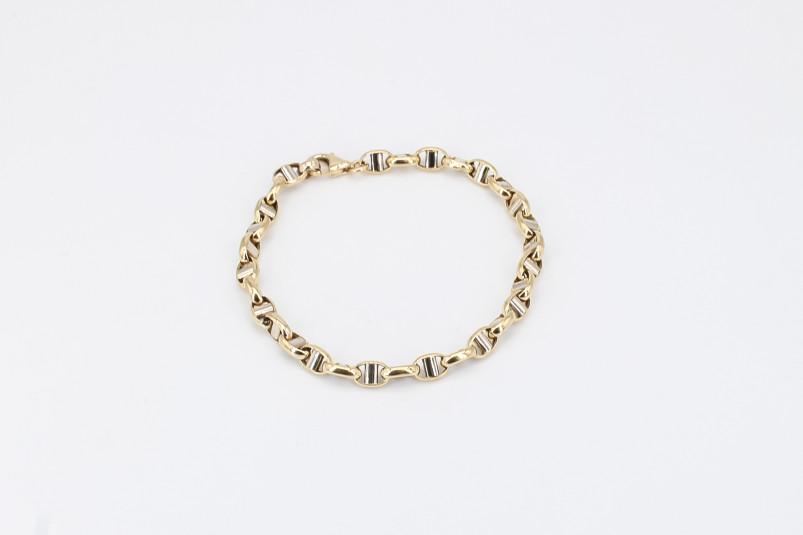 Pulsera de oro combinado de 18k. de segunda mano. Joyería de ocasión | ROYALHYSTERIA
