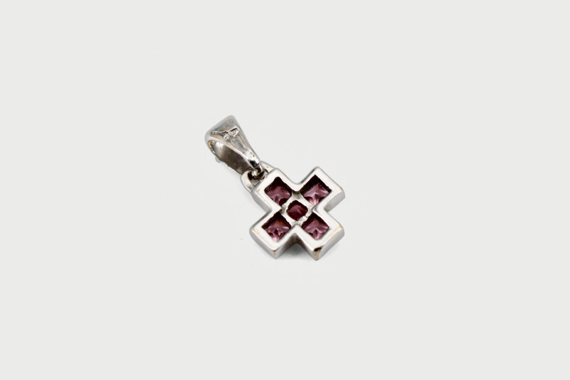 Cruz de oro blanco de 18k. de segunda mano. Joyería de ocasión | ROYALHYSTERIA