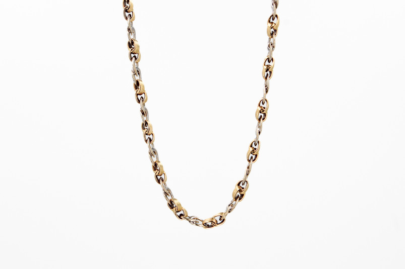 Cadena de oro combinado de 18k. de segunda mano. Joyería de ocasión | ROYALHYSTERIA