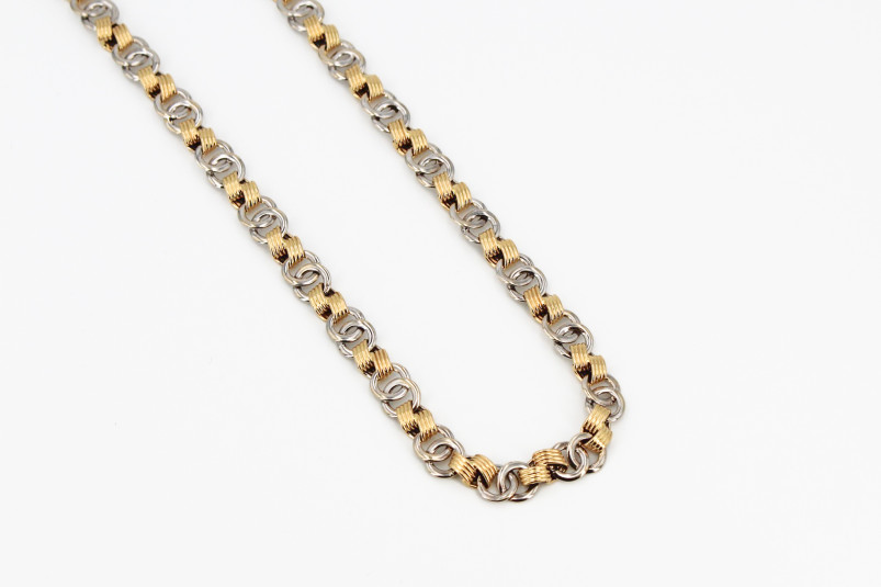 Cadena de oro combinado de 18k. de segunda mano. Joyería de ocasión | ROYALHYSTERIA