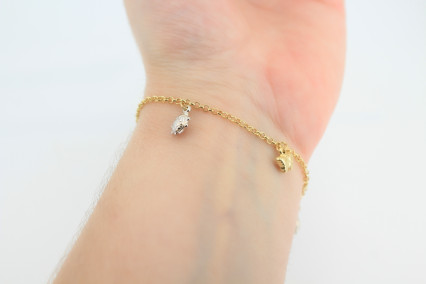 Pulsera de oro combinado de 18k. de segunda mano. Joyería de ocasión | ROYALHYSTERIA