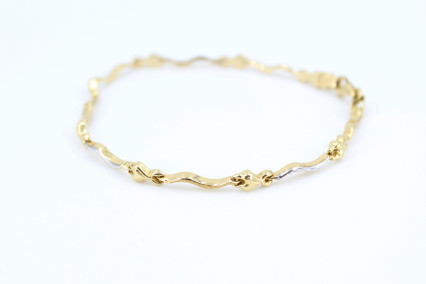 Pulsera de oro combinado de 18k. de segunda mano. Joyería de ocasión | ROYALHYSTERIA