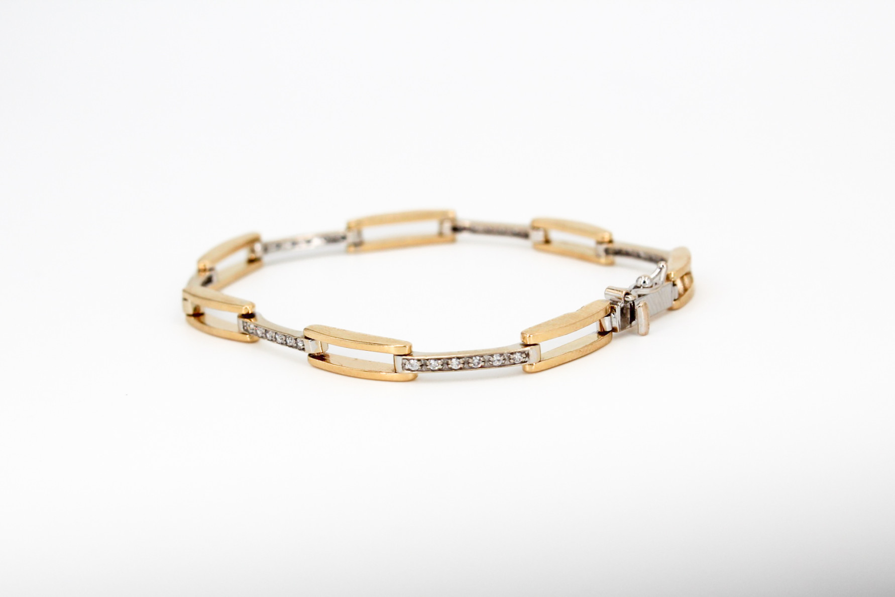 Pulsera de oro combinado de 18k. de segunda mano. Joyería de ocasión | ROYALHYSTERIA