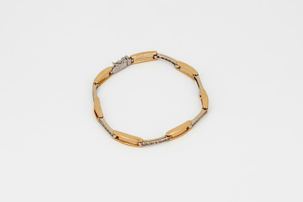Pulsera de oro combinado de 18k. de segunda mano. Joyería de ocasión | ROYALHYSTERIA