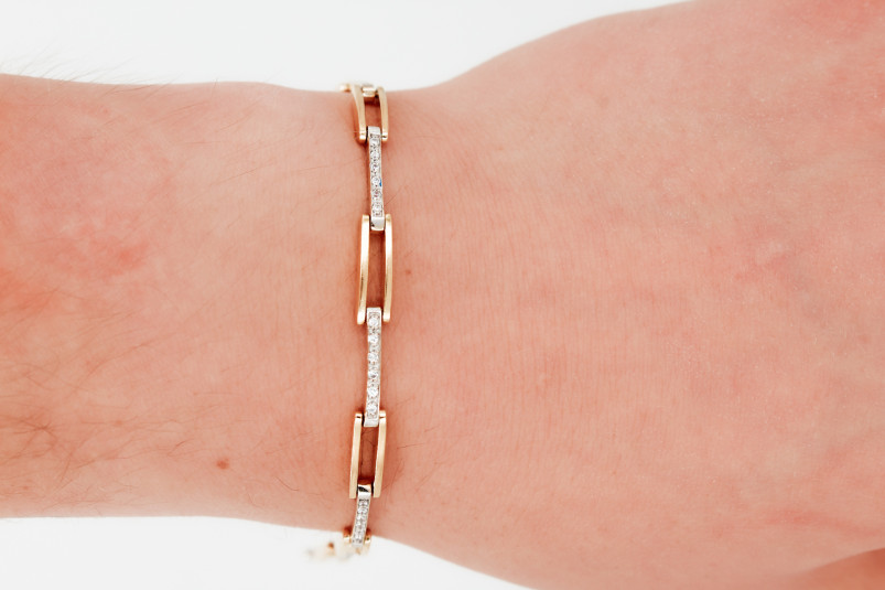 Pulsera de oro combinado de 18k. de segunda mano. Joyería de ocasión | ROYALHYSTERIA