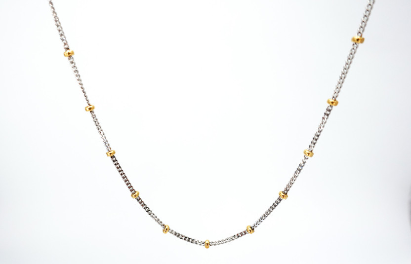 Cadena de oro combinado de 18k. de segunda mano. Joyería de ocasión | ROYALHYSTERIA