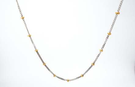 Cadena de oro combinado de 18k. de segunda mano. Joyería de ocasión | ROYALHYSTERIA