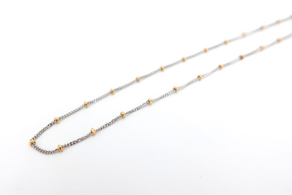 Cadena de oro combinado de 18k. de segunda mano. Joyería de ocasión | ROYALHYSTERIA
