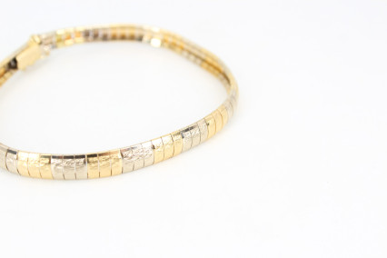 Pulsera de oro combinado de 18k. de segunda mano. Joyería de ocasión | ROYALHYSTERIA