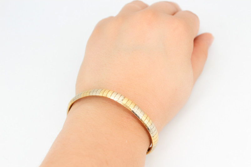 Pulsera de oro combinado de 18k. de segunda mano. Joyería de ocasión | ROYALHYSTERIA