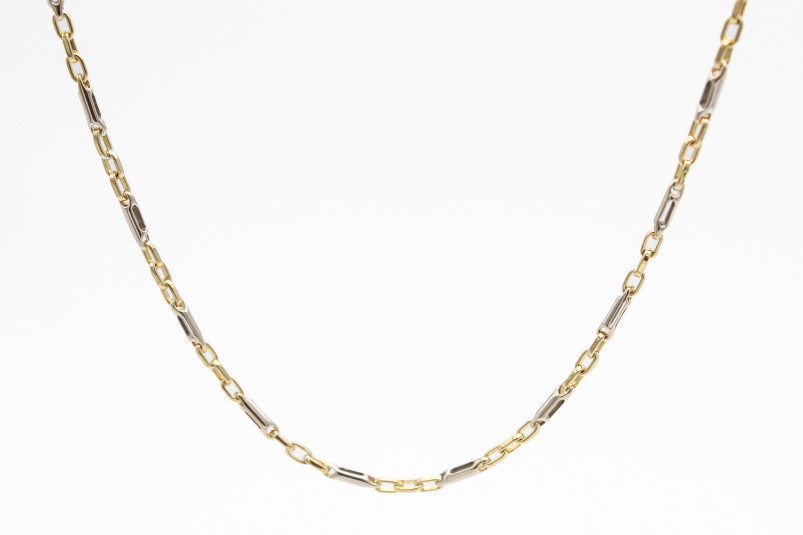 Cadena de oro combinado de 18k. de segunda mano. Joyería de ocasión | ROYALHYSTERIA
