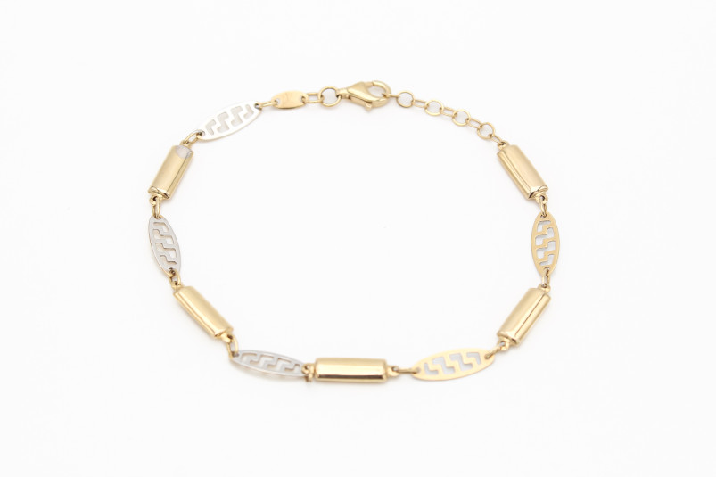 Pulsera de oro combinado de 18k. de segunda mano. Joyería de ocasión | ROYALHYSTERIA