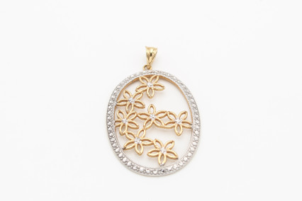 Colgante de oro combinado de 18k. de segunda mano. Joyería de ocasión | ROYALHYSTERIA
