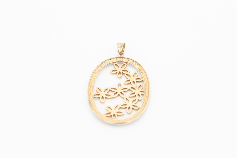 Colgante de oro combinado de 18k. de segunda mano. Joyería de ocasión | ROYALHYSTERIA