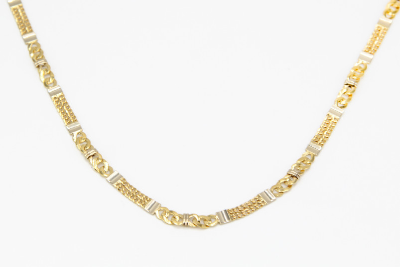 Gargantilla de oro combinado de 18k. de segunda mano. Joyería de ocasión | ROYALHYSTERIA