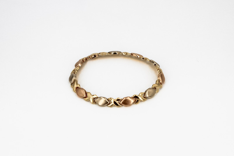 Pulsera de oro combinado de 18k. de segunda mano. Joyería de ocasión | ROYALHYSTERIA