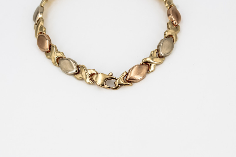 Pulsera de oro combinado de 18k. de segunda mano. Joyería de ocasión | ROYALHYSTERIA
