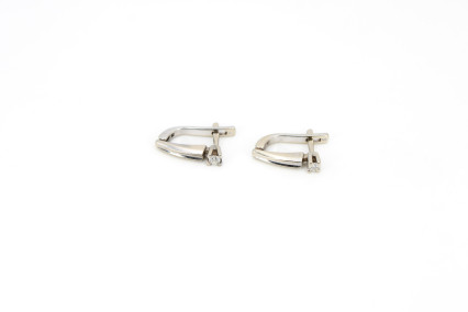 Pendiente de oro blanco de 14k. de segunda mano. Joyería de ocasión | ROYALHYSTERIA