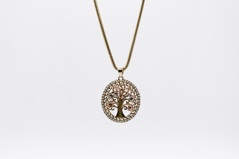 Collar de oro combinado de 14k. de segunda mano. Joyería de ocasión | ROYALHYSTERIA