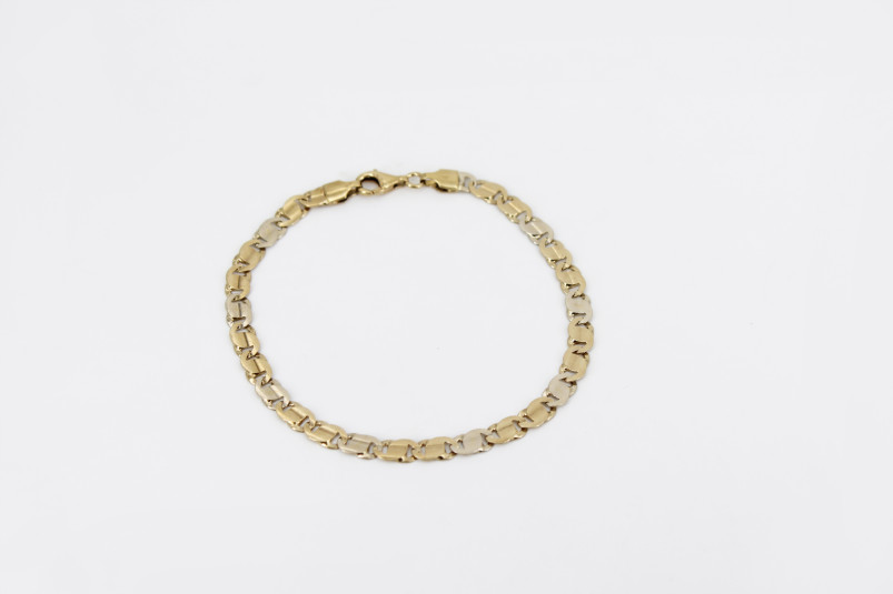 Pulsera de oro combinado de 18k. de segunda mano. Joyería de ocasión | ROYALHYSTERIA