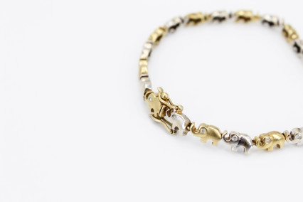Pulsera de oro combinado de 18k. de segunda mano. Joyería de ocasión | ROYALHYSTERIA
