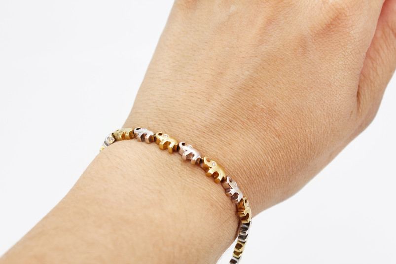 Pulsera de oro combinado de 18k. de segunda mano. Joyería de ocasión | ROYALHYSTERIA