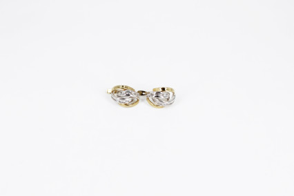 Pendiente de oro combinado de 18k. de segunda mano. Joyería de ocasión | ROYALHYSTERIA