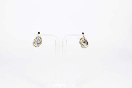 Pendiente de oro combinado de 18k. de segunda mano. Joyería de ocasión | ROYALHYSTERIA